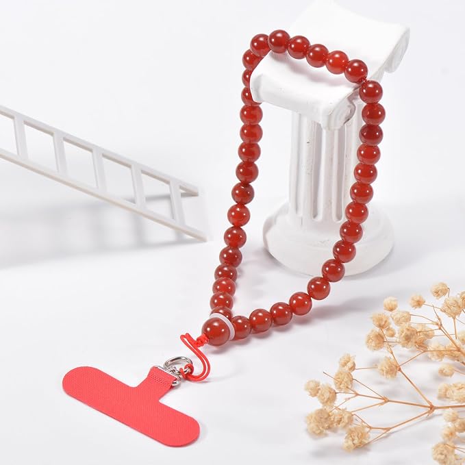 Agate Beaded Phone Wrist Strap for Women Men Stone Beads Charm Handmade - Image 4
