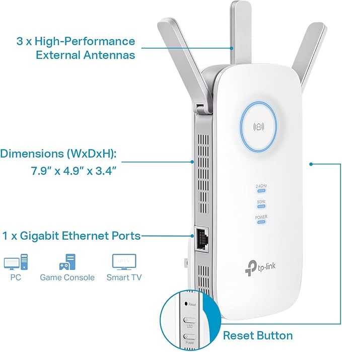 TP-Link AC1900 WiFi Range Extender RE550 | Dual-Band Wireless Repeater - Image 6