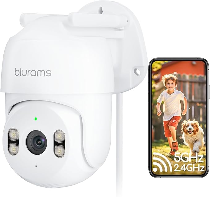blurams 2K Outdoor Camera Wired, 5GHz/2.4GHz Wi-Fi Cameras by Blurams