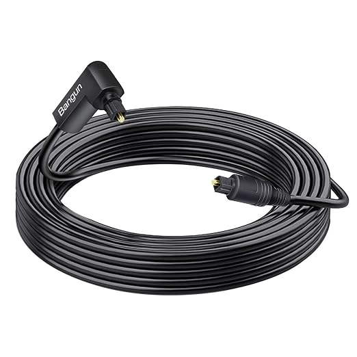 90 Degree Optical Audio Cable 75 feet, Slim Digital Audio Optical Cable by Bangun