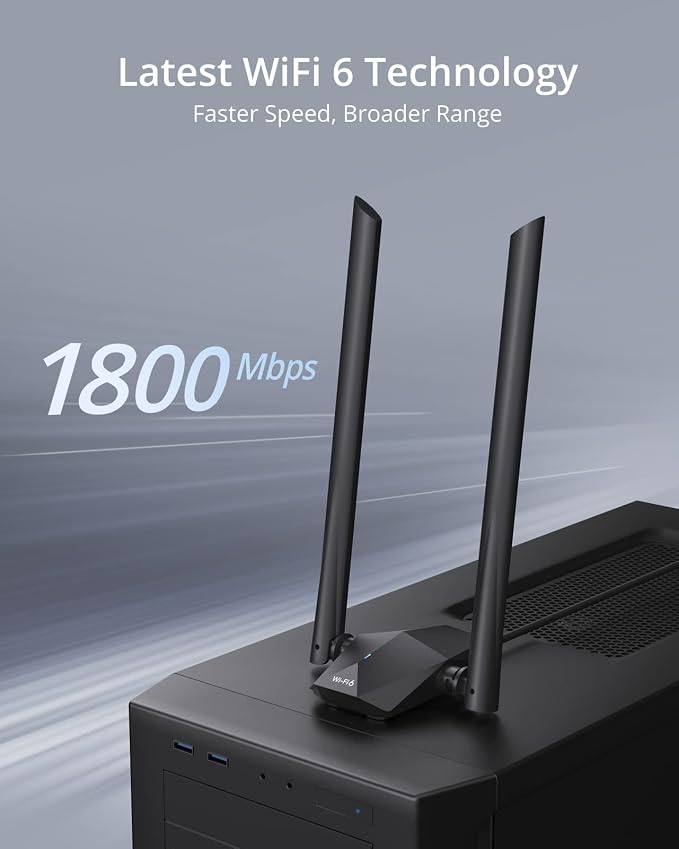 BrosTrend USB WiFi 6 Adapter AX1800 Long Range WiFi USB Adapter - Image 2