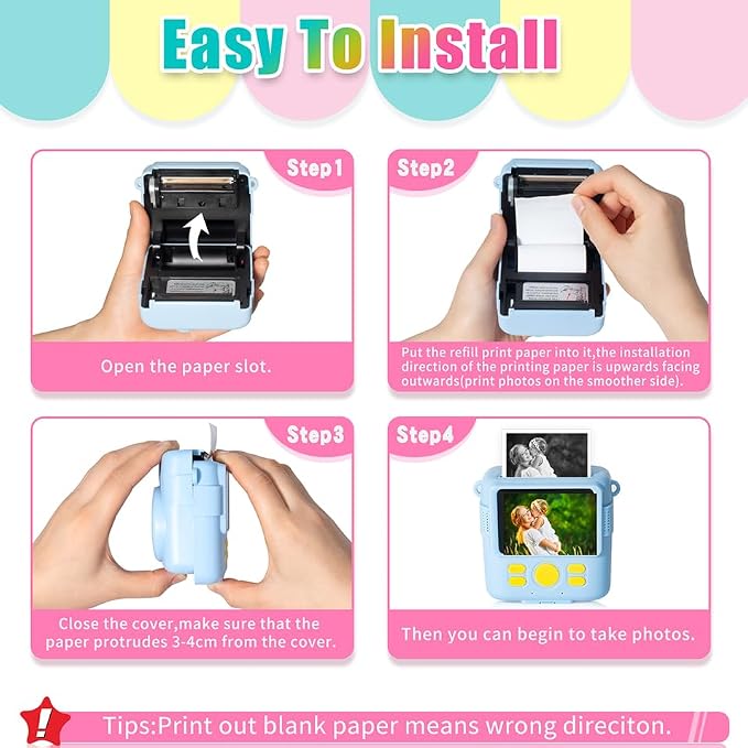 16 Rolls Instant Print Camera for Kids Refill Print Paper - Image 7