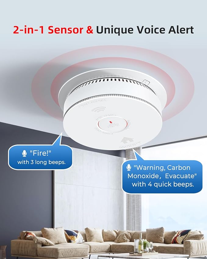 SITERWELL Hardwired Interconnected Smoke Detector Carbon Monoxide Detector Combo - Image 2