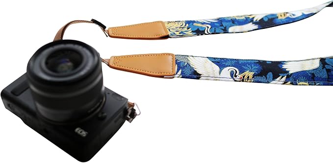 Original Design Personalized Adjustable Camera Strap Chrysanthemum & Crane in - Image 3