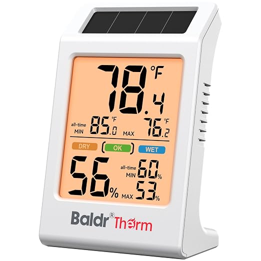 BaldrTherm Room Thermometer Indoor, Humidity Meter, 2026 Upgrade Backlit by BaldrTherm