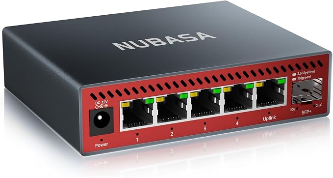 5-Port 2.5Gb Switch with 10Gb SFP+ Port, Less Heat Unmanaged Multigig Ethernet by Unknown