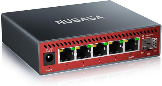 5-Port 2.5Gb Switch with 10Gb SFP+ Port, Less Heat Unmanaged Multigig Ethernet by Unknown