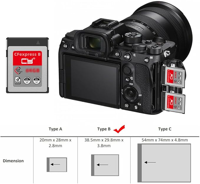 CFexpress Type-B 128GB Memory Card CFE CFB Adapter Compatible - Image 2
