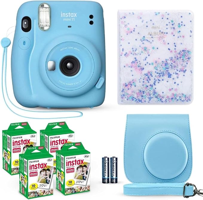 Fujifilm Instax Mini 11 Instant Camera Sky Blue + Fuji Film Value Pack + by FUJIFILM