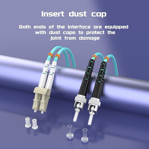 LC/UPC to ST/UPC Fiber Patch Cable OM3 115ft/35meters, 10Gb/Gigabit MultiMode - Image 6