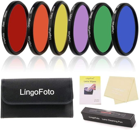 6pcs Round Full Color Lens Filter Set Red Orange Yellow Green Blue Purple+ 6 by LingoFoto