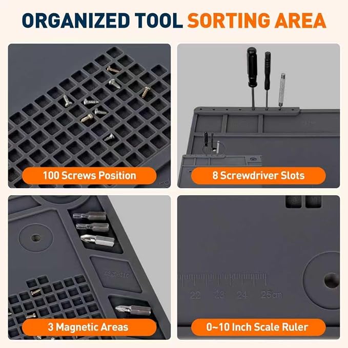 Silicone Mat Helping Hands Soldering Station, 30X/10X Magnifying Glass - Image 4