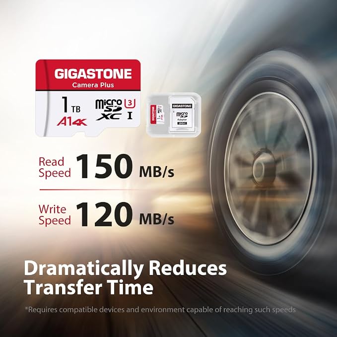 GIGASTONE 1TB Micro SD Card 4-Pack, Camera Plus, Action Camera, A1 Run App - Image 2