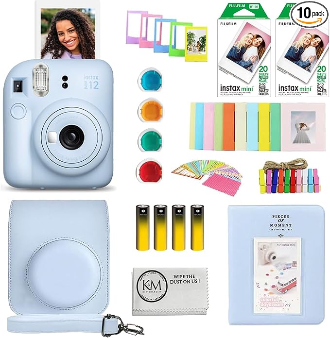 FUJIFILM INSTAX Mini 12 Instant Film Camera | Pastel Blue Bundled by FUJIFILM