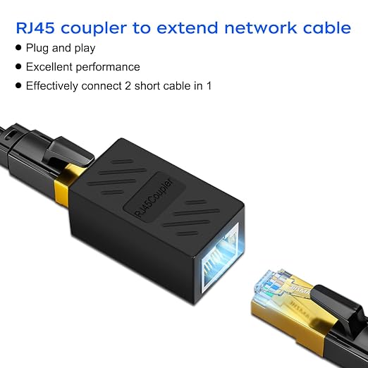 RJ45 Cat6 Coupler Ethernet Extender Connector, 10 Pack in line Coupler Cat7 - Image 2