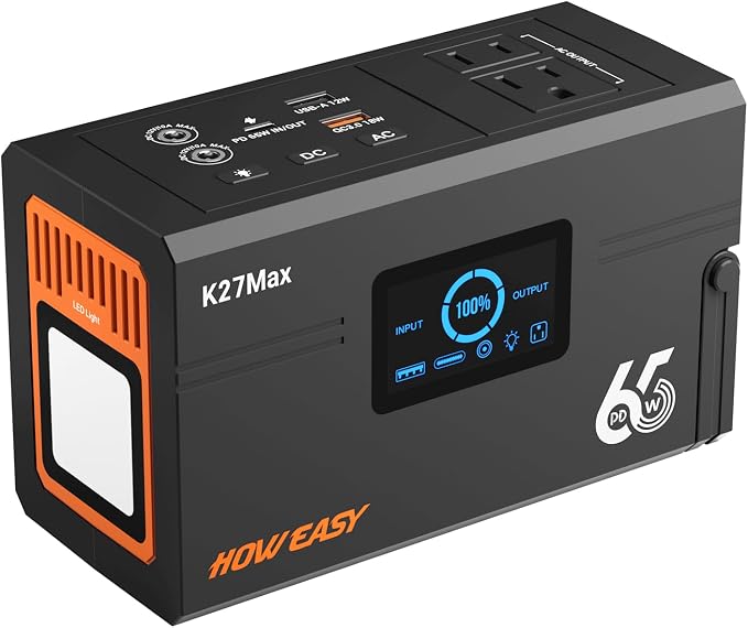 HOWEASY Portable Power Station 135W（270W Peak), Backup Lithium Battery by HOWEASY
