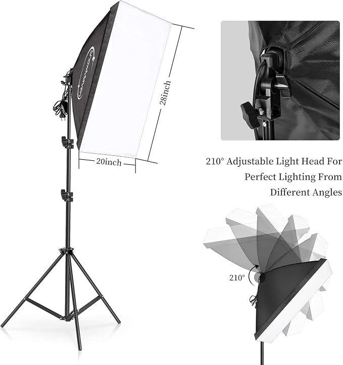 ShowMaven Softbox Lighting Kit, Studio Lights - Image 2