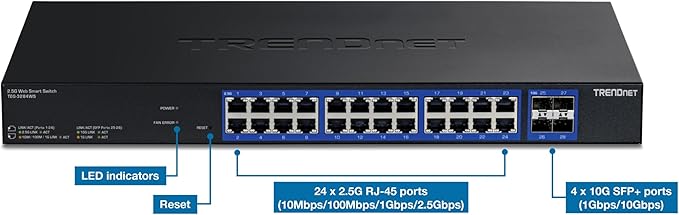 TRENDnet 28-Port Multi-Gig Web Smart Switch, TEG-3284WS, 24 x 2.5G Ports - Image 3