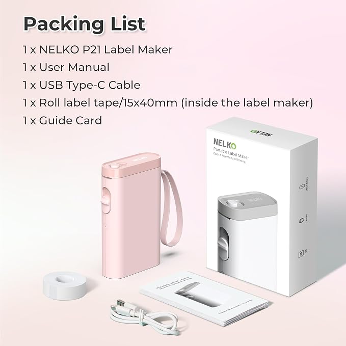 Nelko Label Maker Machine with Tape, P21 Bluetooth Label Printer, Wireless Mini - Image 8