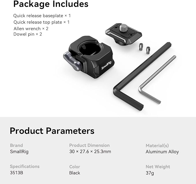 SMALLRIG Quick Release Plate Drop-in HawkLock mini Quick Release Camera Mount - Image 6