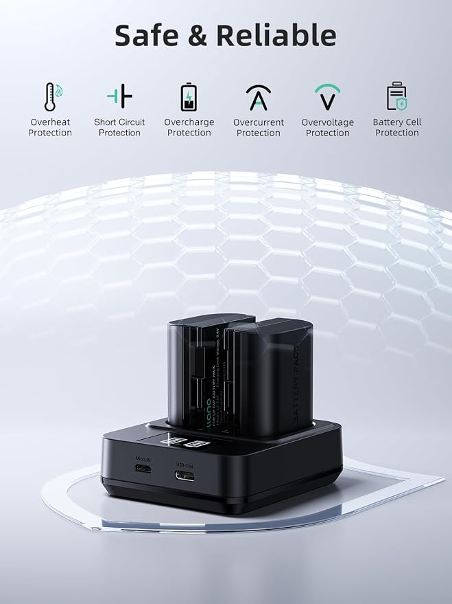 llano 2-Pack LP-E6P Batteries & 20W Fast Charger Set - Image 7