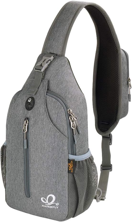 WATERFLY Crossbody Sling Backpack Sling Bag Travel Hiking Chest Bags Daypack by Waterfly