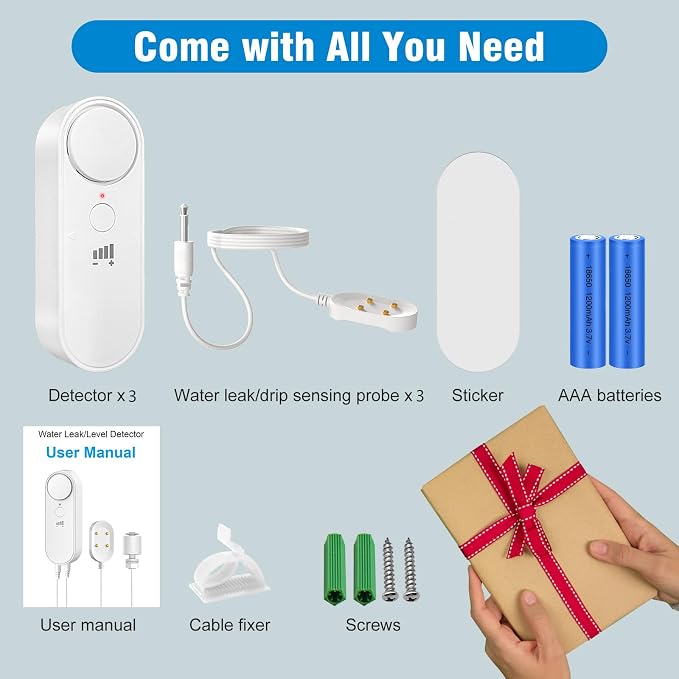 Daytech Water Sensor Alarm Leak Detector – 100dB Loud Alert, 6.5ft Detection - Image 8