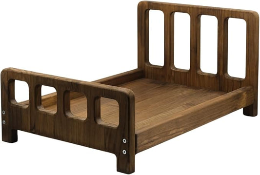 Newborn Photography Props Bed Prop Brown – Rustic Mini Wooden Bed by Skumfidus