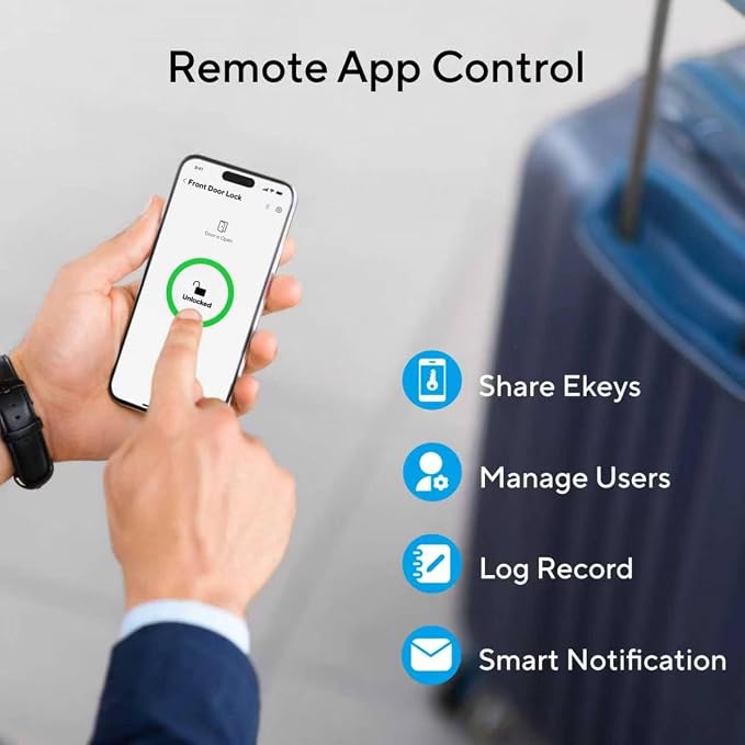 ULTRALOQ Latch 5 Smart Lock, World's First WiFi Smart Lever Lock, Touchscreen - Image 4