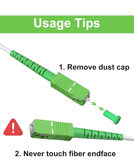 Armored White Fiber Optic Internet Cable 2M 5 Pack, SC/APC to SC/APC Single - Image 6