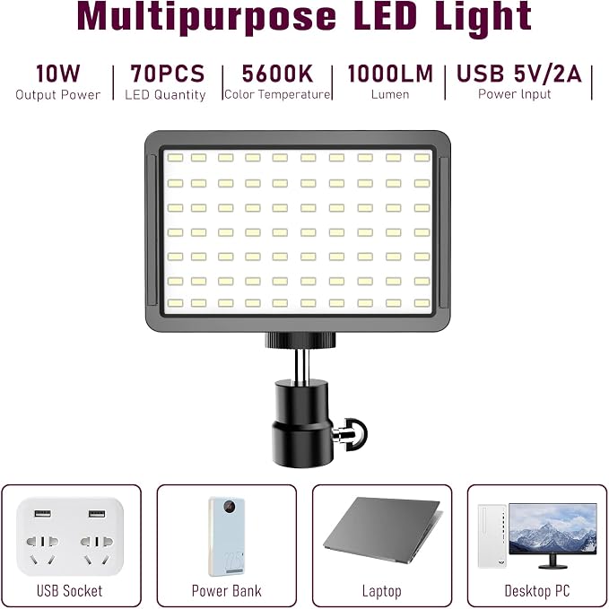 Photography Lighting Kit Dimmable 5600K USB Led Video Studio Streaming Lights - Image 4