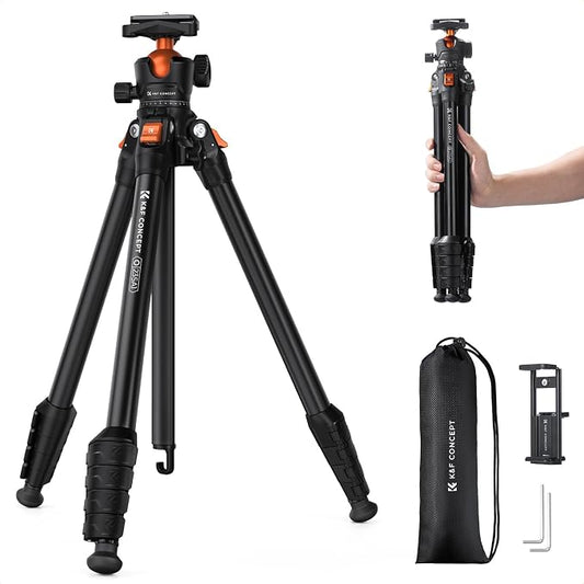 K&F CONCEPT 63" Aluminum Travel Tripod by KFCONCEPT