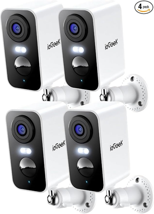 ieGeek Security Cameras Wireless Outdoor 4pcs, 2K 3MP Battery Powered WiFi by ieGeek