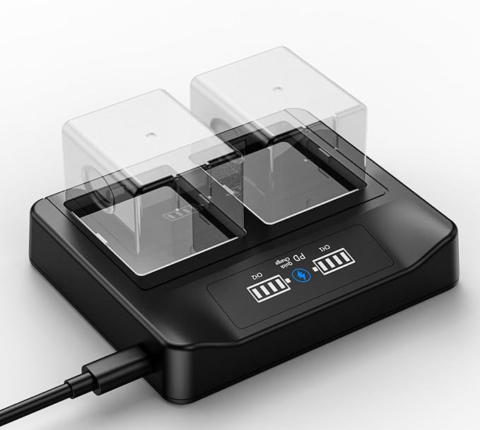 New 18W PD Fast Charging LCD USB Dual Battery Charging Station - Image 2