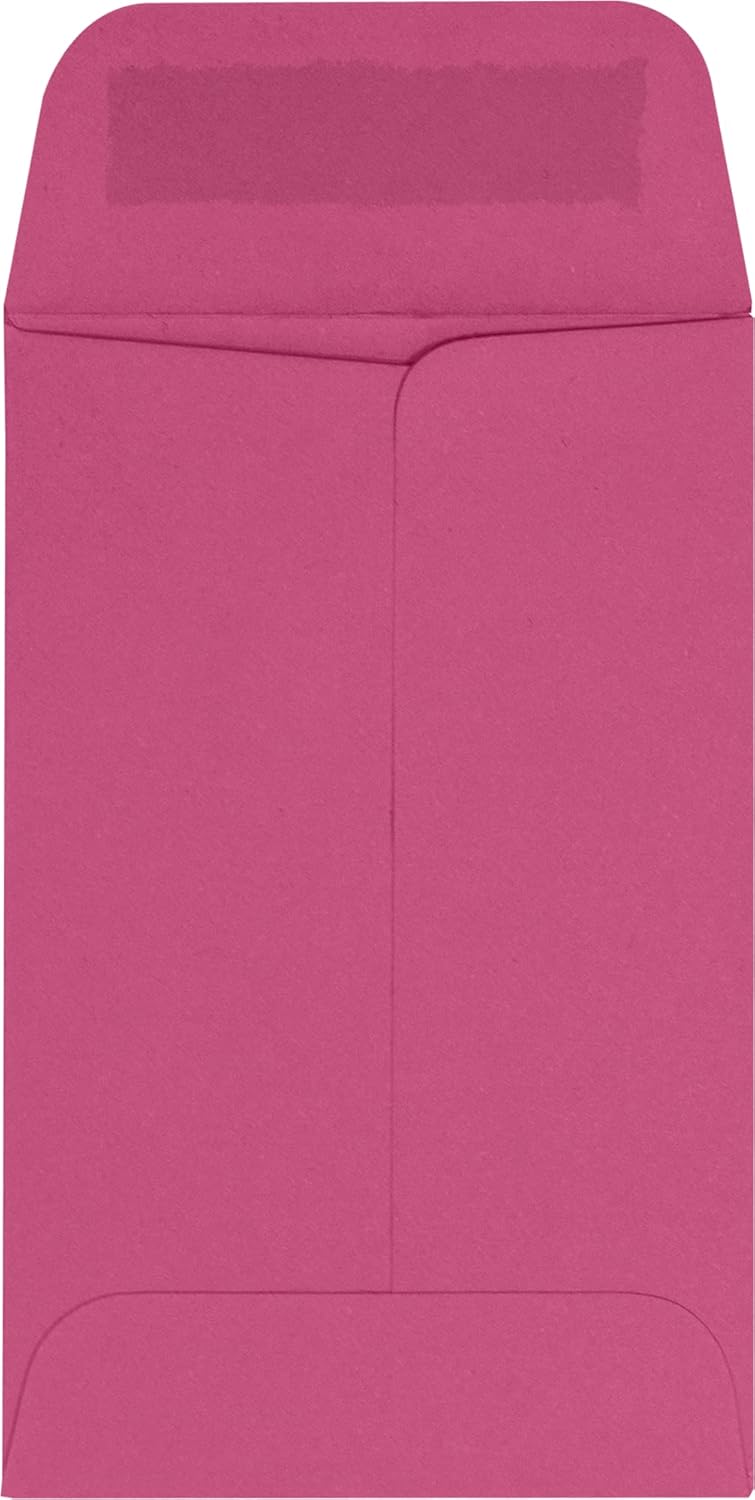 LUXPaper #1 Coin Envelopes | 2 1/4" x 3 1/2" | Magenta Pink | 80lb. Text | 1,000 Qty