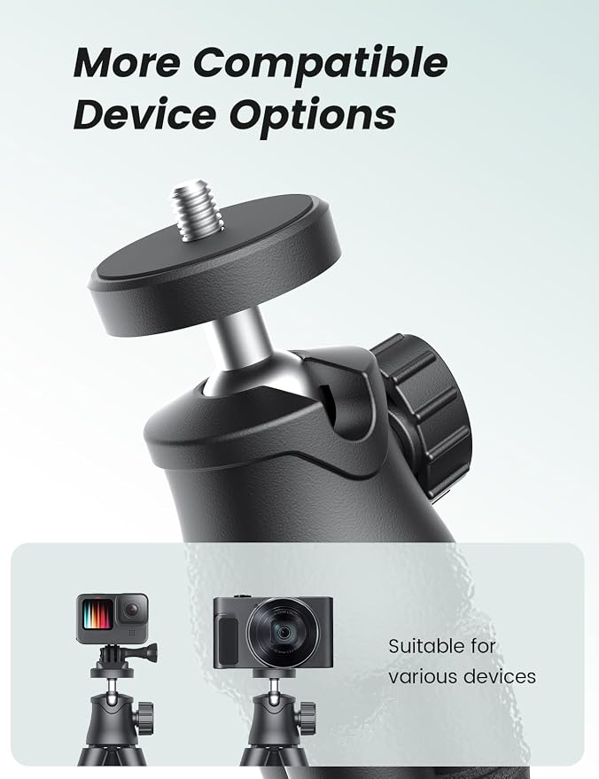 Pnitri Phone Tripod Stand, Extendable Reinforced Aluminum Phone Stand - Image 3