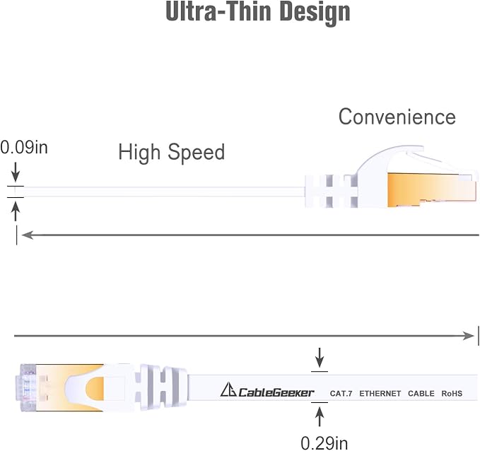 Cat 7 Ethernet Cable 7 ft 6 Pack Cat7 Flat Shielded Ethernet Patch Cables - Image 4