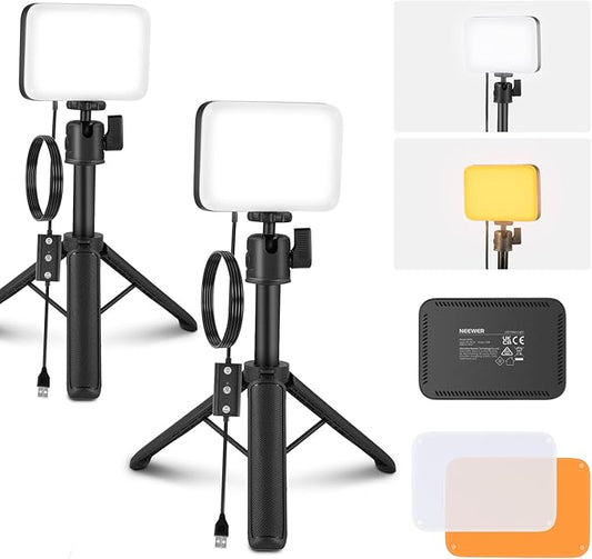 NEEWER BASICS 2 Pack LED Video Panel Light, Video Conference Lighting Kit by Neewer