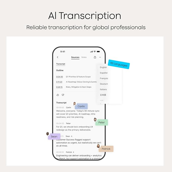 Plaud Note AI Voice Recorder, Note Taker w/Case, App Control, Transcribe & - Image 5