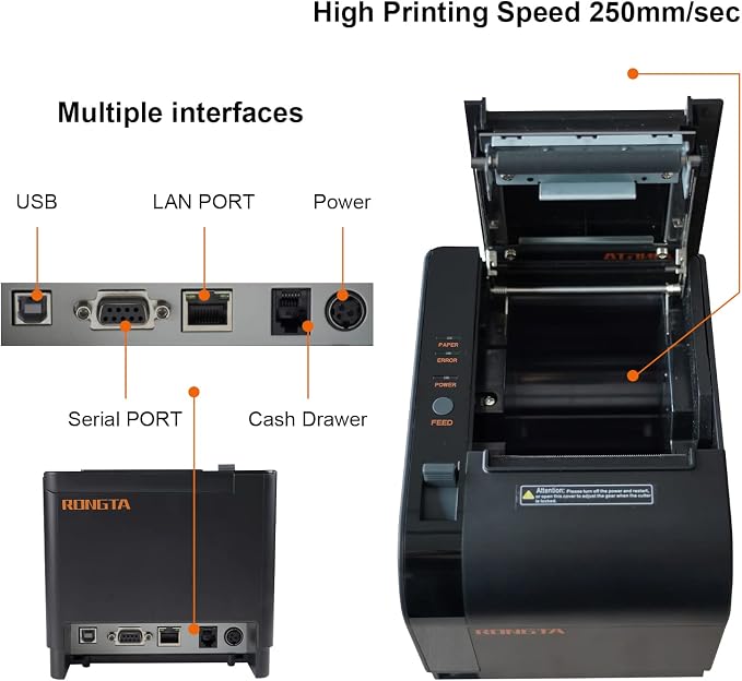 Rongta Thermal Receipt Printer, 80mm Receipt Printers, Thermal Pos Printer - Image 4