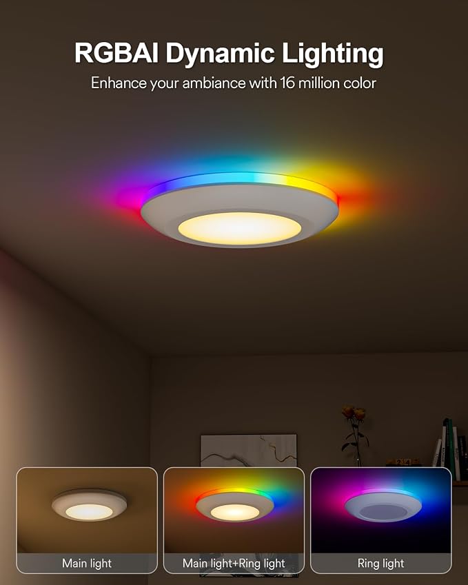 Lumary 5/6 Inch Smart Led Disk Light Pro 4Pack, Color Changing WiFi Smart - Image 3