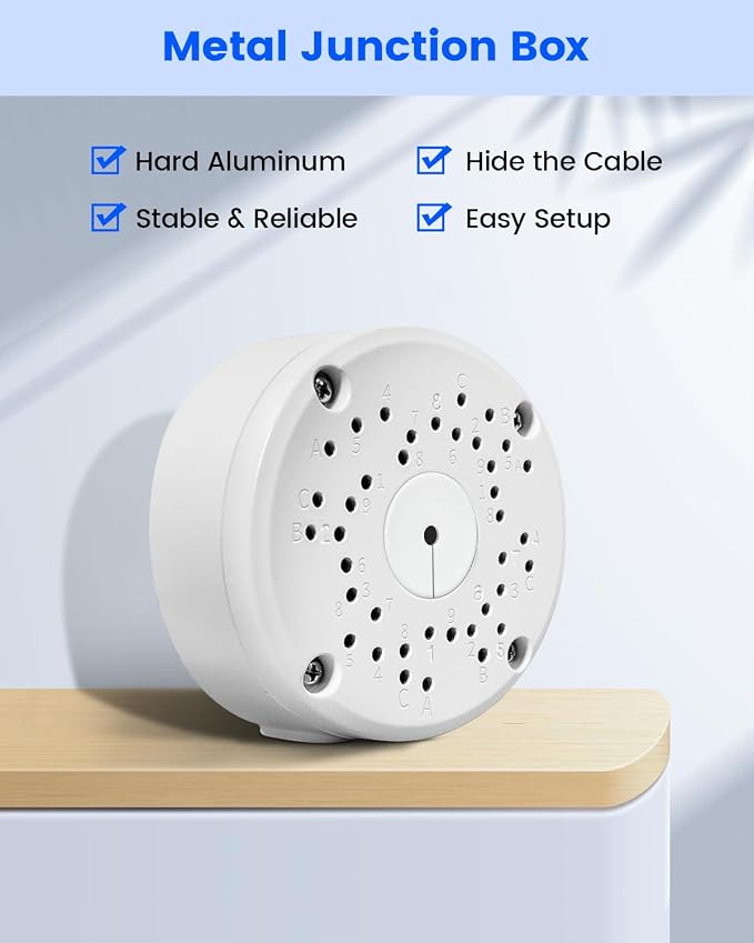 Metal Universal Bullet Security Camera Junction Box, Aluminum Mount Bracket Base - Image 2