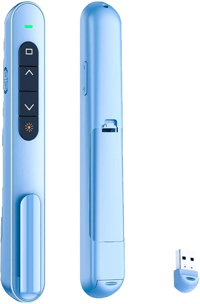QUI Presentation Clicker with Volume Control, 2.4GHz USB Wireless Presenter by QUI