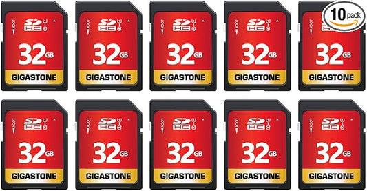 GIGASTONE 32GB SD Card 10-Pack UHS-I U1 Class 10 SDHC Memory Card High-Speed by Gigastone
