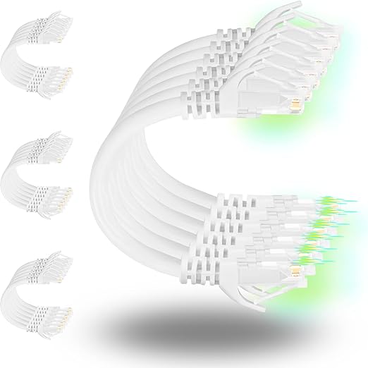 Rapink Patch Cables Cat6 1ft, Ethernet Patch Cable 10G Support, Cat 6 Patch by Rapink