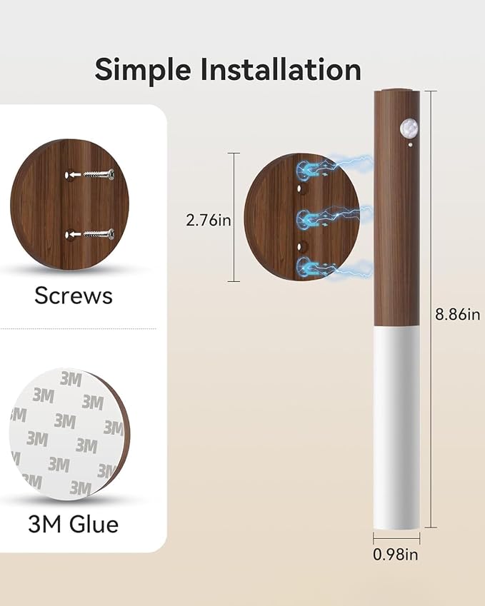 Battery-Operated Motion Sensor Night Lights: 2200mAh Rechargeable Wall Sconces - Image 9