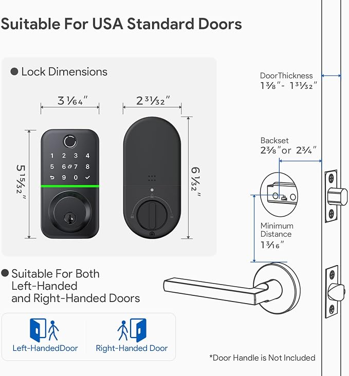 Smart Door Lock Deadbolt with Keypad: Keyless Entry Door Lock - Image 6
