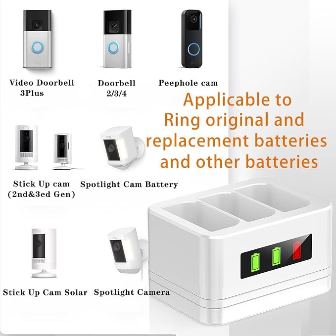3-Slot Battery Charging Station/Battery Charger/Charging case, - Image 2