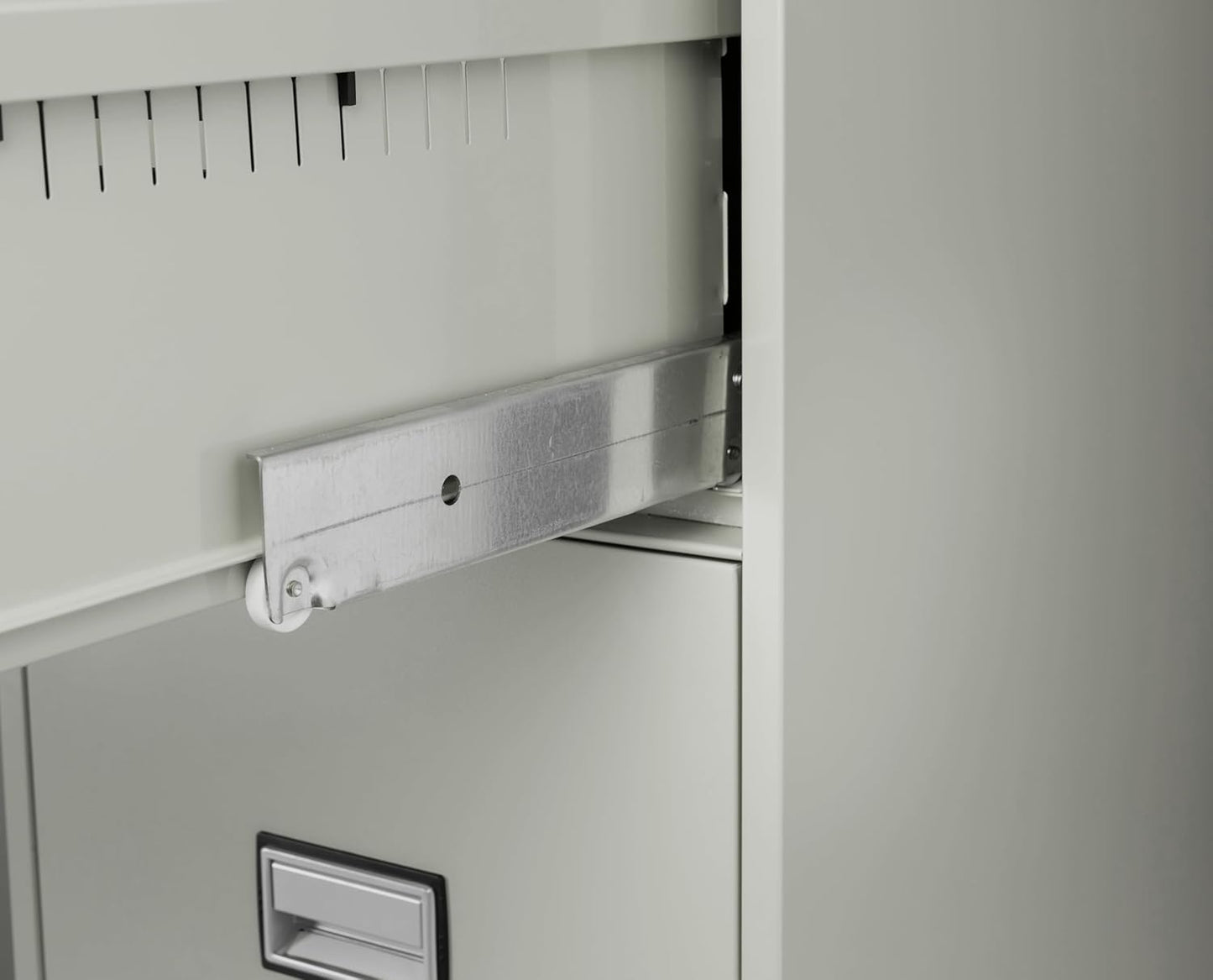 25 inch 4-Drawer Vertical Fireproof File Cabinet – Letter Size Filing – Key Lock – Water Resistant Seal – Fire and Impact Rated – Light Gray Finish – Model LTR4W25LG