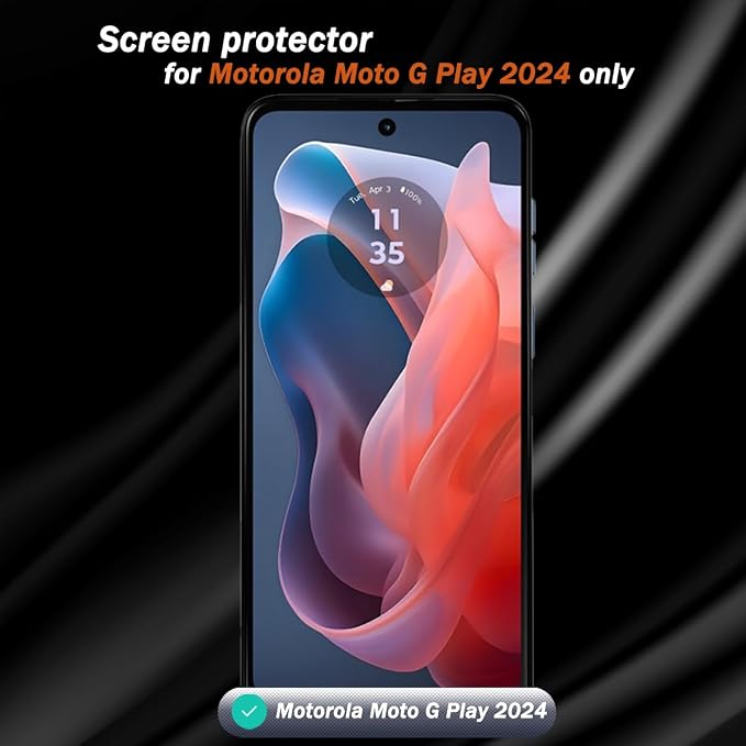 2 Pack Privacy Tempered Glass for Motorola Moto G Play 2024 Screen Protector - Image 2